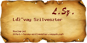 Lévay Szilveszter névjegykártya