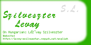 szilveszter levay business card